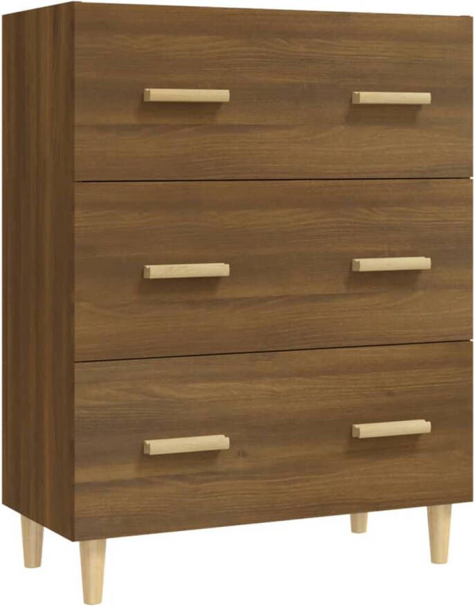 The Living Store Dressoir Bruineiken 70 x 34 x 90 cm Bewerkt hout