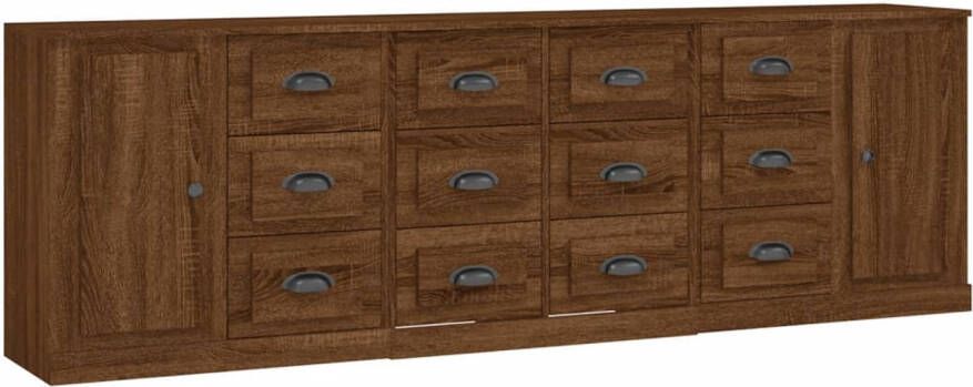 The Living Store Dressoir Bruineiken 70 x 35.5 x 67.5 cm Bewerkt hout