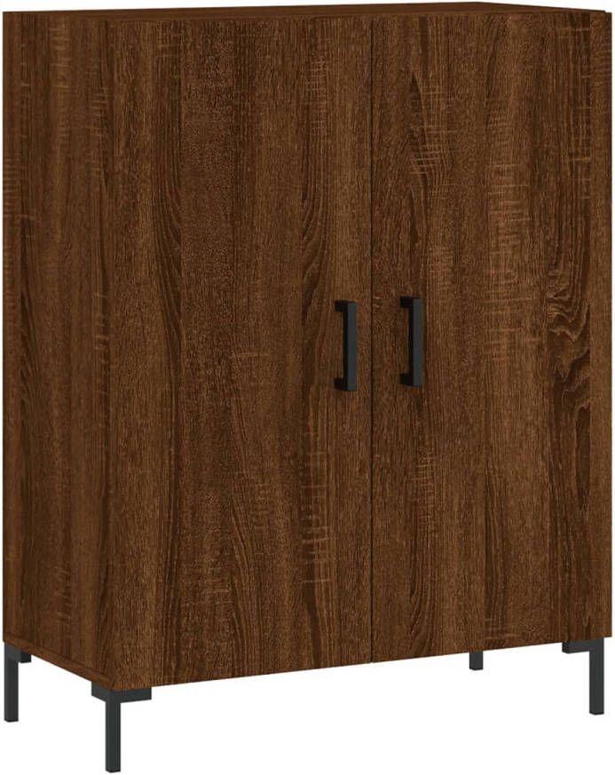 The Living Store Dressoir Bruineiken Bewerkt hout 69.5 x 34 x 90 cm Metalen voeten