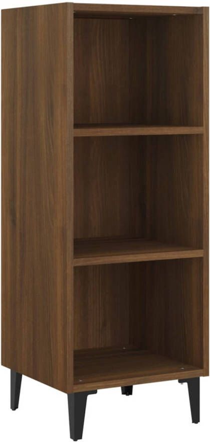 The Living Store Dressoir Bruineiken Bewerkt hout en metaal 34.5x32.5x90cm Duurzaam hout Voldoende opbergruimte