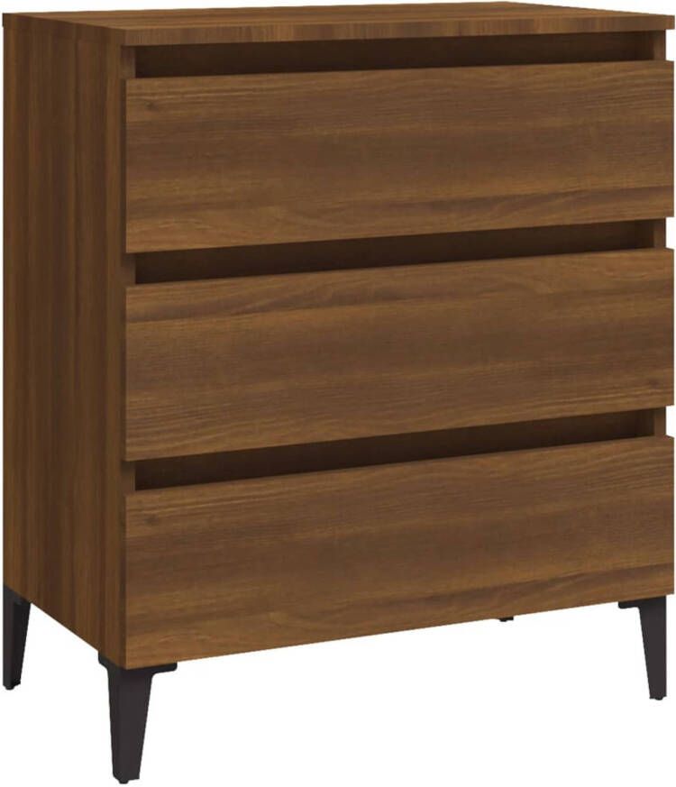 The Living Store Dressoir Bruineiken Bijzetkast 60x35x69cm met 3 Lades