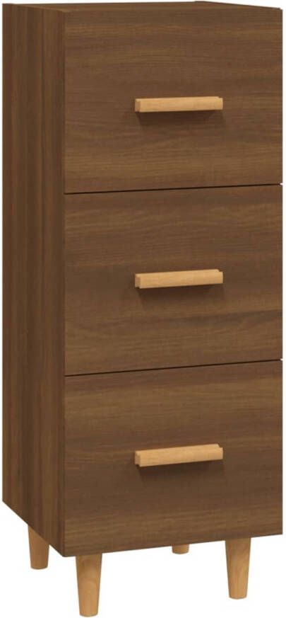 The Living Store Dressoir Bruineiken Praktisch Dressoir 34.5 x 34 x 90 cm Houten poten