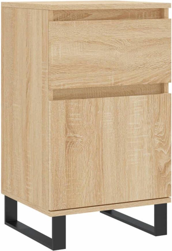 The Living Store Dressoir Bywood Opbergkast 40x35x70 cm Sonoma eiken Bewerkt hout en ijzer