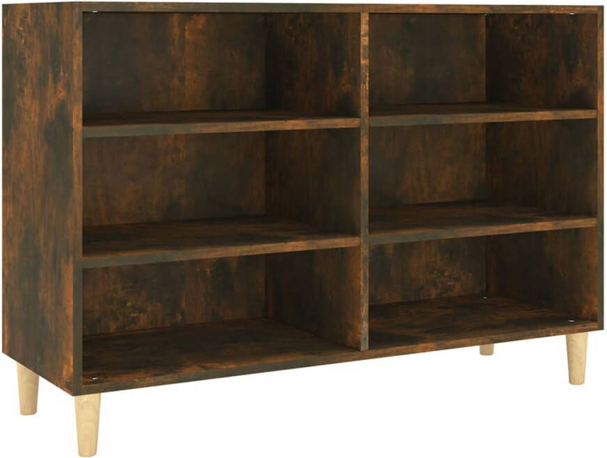 The Living Store Dressoir chique opbergmeubel Afmeting- 103.5x35x70cm Ken- gerookt eiken+houten poten