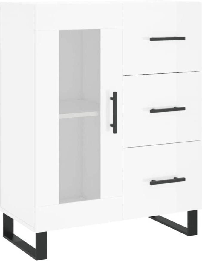 The Living Store Dressoir Classic 69.5 x 34 x 90 cm Hoogglans Wit