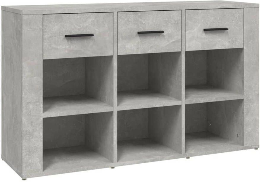 The Living Store Dressoir Classic Betongrijs 100 x 30 x 59.5 cm Bewerkt hout