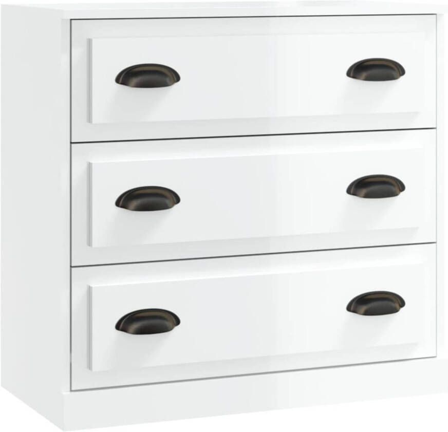 The Living Store Dressoir Classic Bijzetkast 70x35.5x67.5 cm Hoogglans wit