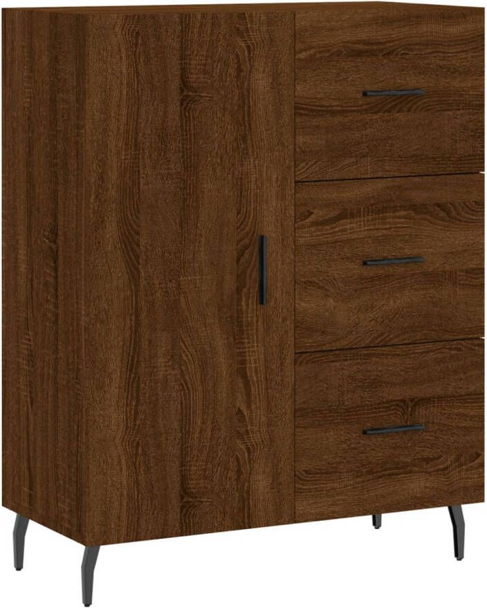 The Living Store Dressoir Classic Brown Oak 69.5 x 34 x 90 cm Stevig houten materiaal