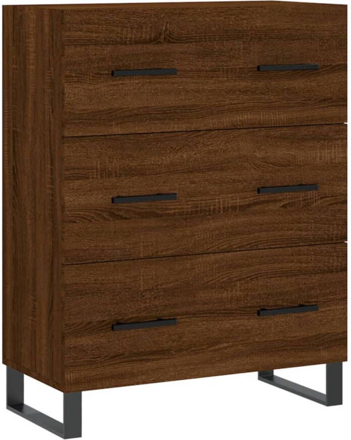 The Living Store Dressoir Classic Brown Oak 69.5 x 34 x 90 cm Sturdy Wood and Metal