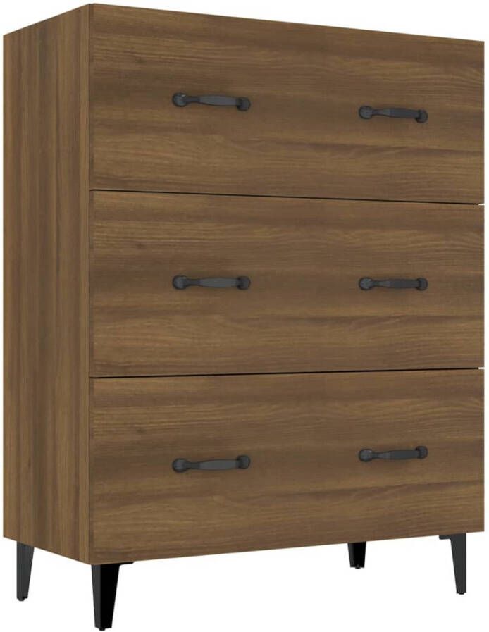 The Living Store dressoir Classic Bruineiken 69.5 x 34 x 90 cm bewerkt hout