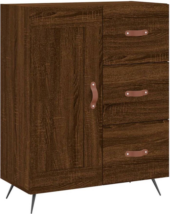 The Living Store Dressoir Classic Bruineiken 69.5 x 34 x 90 cm Duurzaam hout metaal