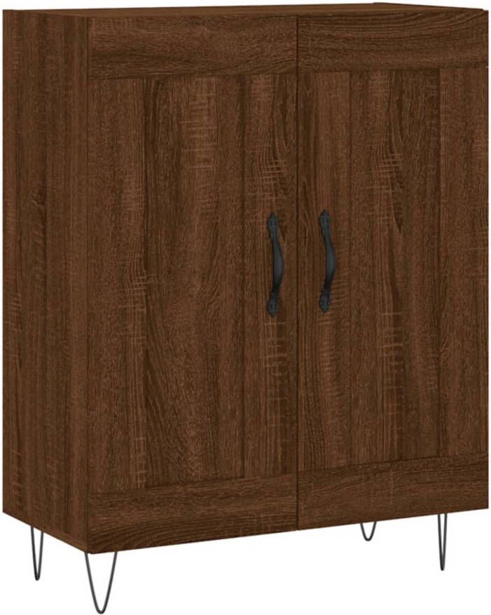 The Living Store Dressoir Classic Bruineiken 69.5 x 34 x 90 cm Duurzaam hout metaal