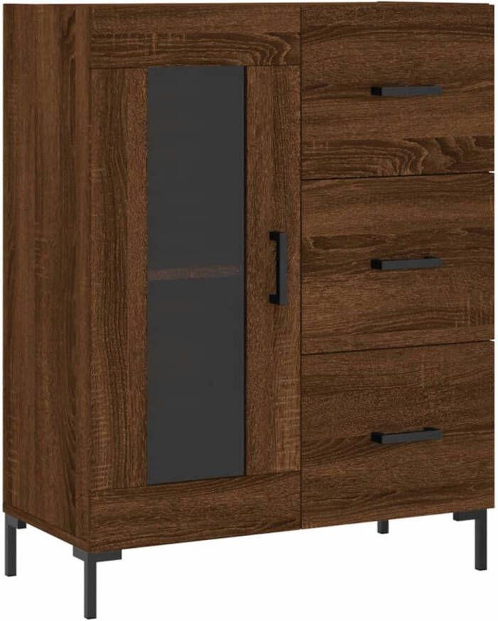 The Living Store Dressoir Classic Bruineiken 69.5 x 34 x 90 cm Stabiel Stijlvol en Met Opbergruimte