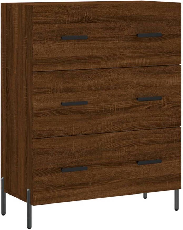 The Living Store Dressoir Classic Bruineiken 69.5 x 34 x 90 cm Stevig hout en metaal