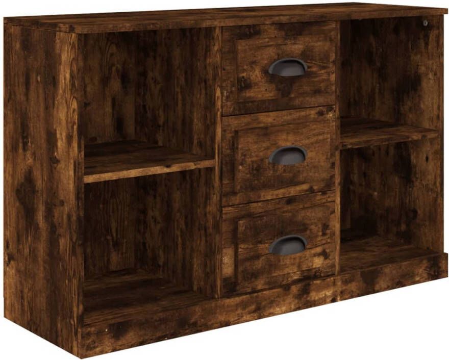 The Living Store Dressoir Classic Gerookt Eiken 104.5 x 35.5 x 67.5 cm Stevig materiaal voldoende opbergruimte