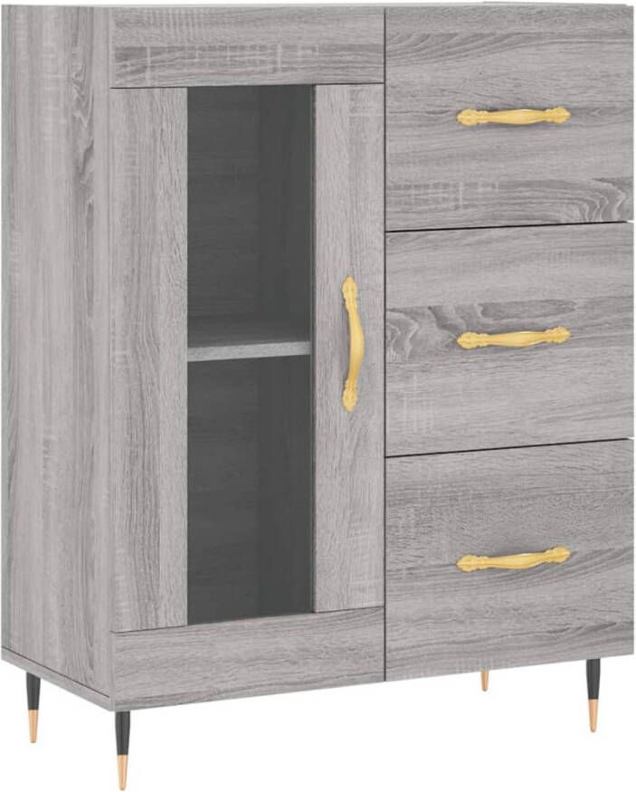 The Living Store Dressoir Classic Gray Sonoma Oak 69.5x34x90cm High-Quality Wood Material