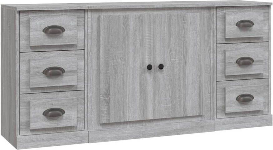 The Living Store Dressoir Classic Grey Sonoma Eiken 142x35.5x67.5 cm