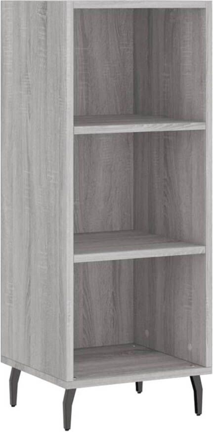 The Living Store Dressoir Classic Grey Sonoma Eiken 34.5x32.5x90 cm Duurzaam hout metaal