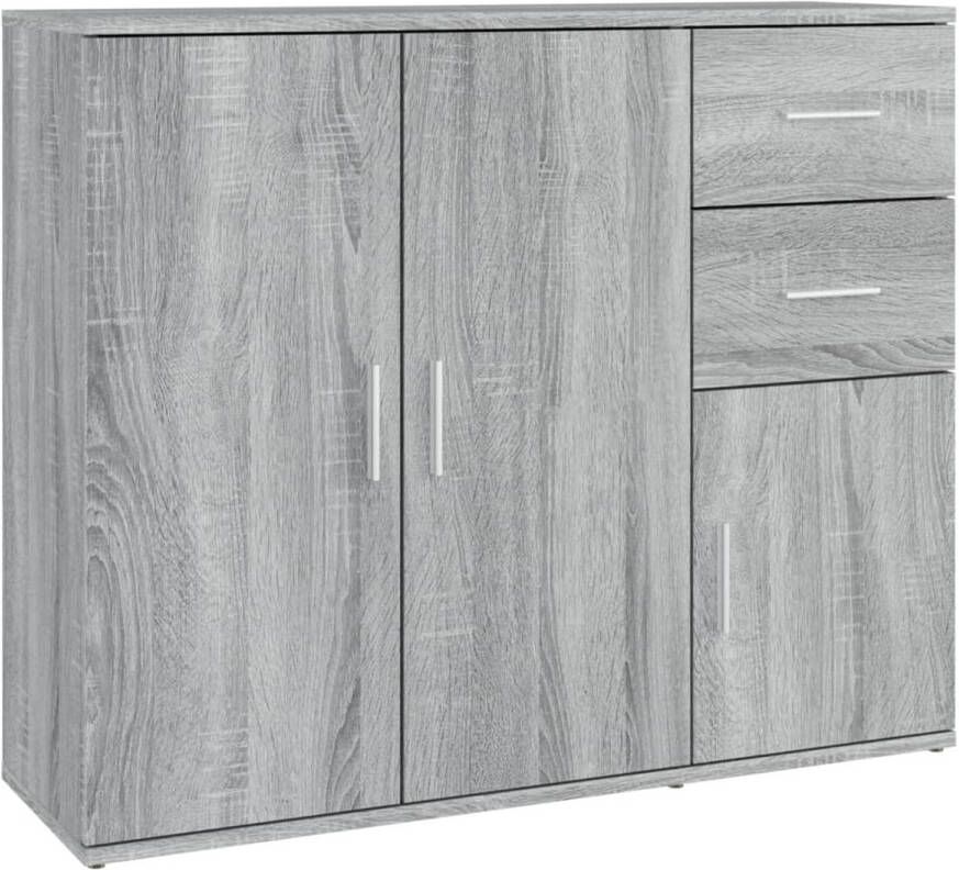 The Living Store Dressoir Classic Grey Sonoma Eiken 91x29.5x75 cm Stevig bewerkt hout