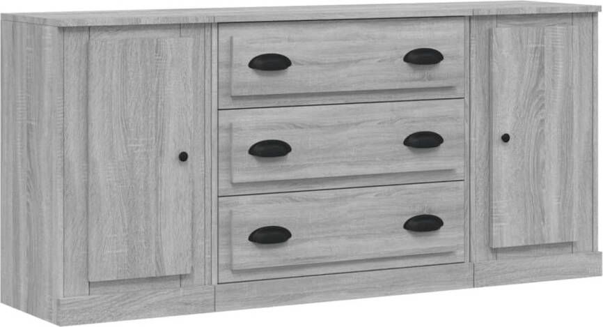 The Living Store Dressoir Classic Grijs sonoma eiken 140 x 35.5 x 67.5 cm