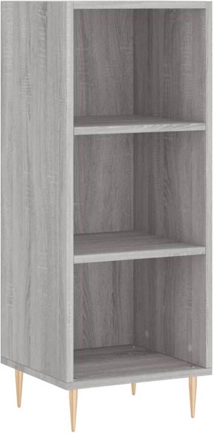 The Living Store Dressoir Classic Grijs Sonoma Eiken 34.5 x 32.5 x 90 cm (B x D x H) Duurzaam Hout