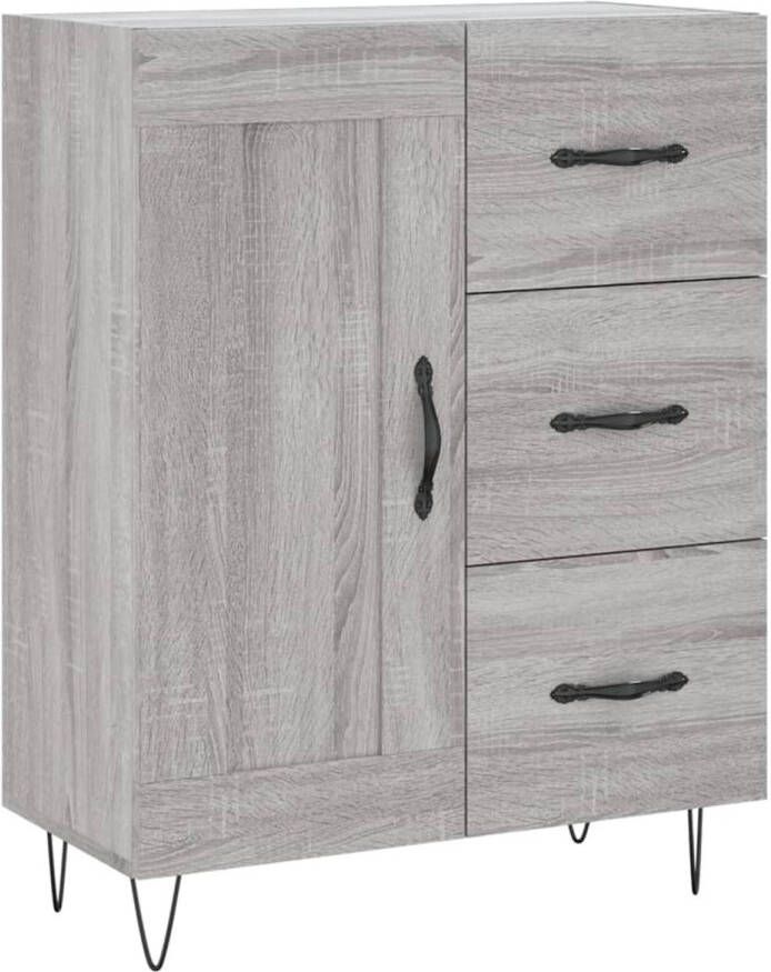 The Living Store Dressoir Classic Grijs Sonoma Eiken 69.5 x 34 x 90 cm