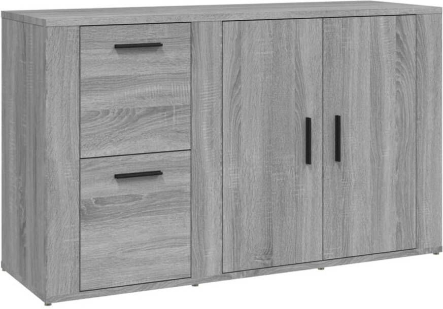 The Living Store Dressoir Classic Kast 100 x 33 x 59.5 cm Grijs Sonoma Eiken