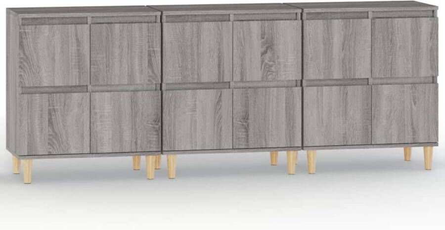 The Living Store Dressoir Classic Kast 60 x 35 x 70 cm Grijs Sonoma Eiken