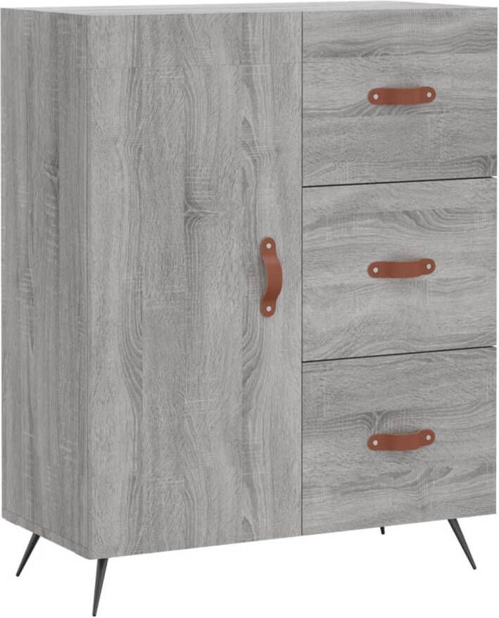 The Living Store Dressoir Classic Kast 69.5 x 34 x 90 cm Grijs Sonoma Eiken