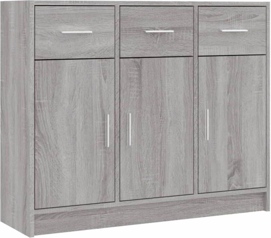 The Living Store Dressoir Classic Opbergkast 91 x 28 x 75 cm Grijs Sonoma Eiken