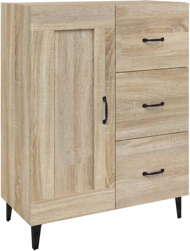 The Living Store Dressoir Classic s Bijzetkast 69.5 x 34 x 90 cm Sonoma eiken