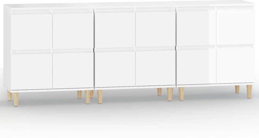 The Living Store Dressoir Classic s Hoogglans wit 60 x 35 x 70 cm Duurzaam materiaal