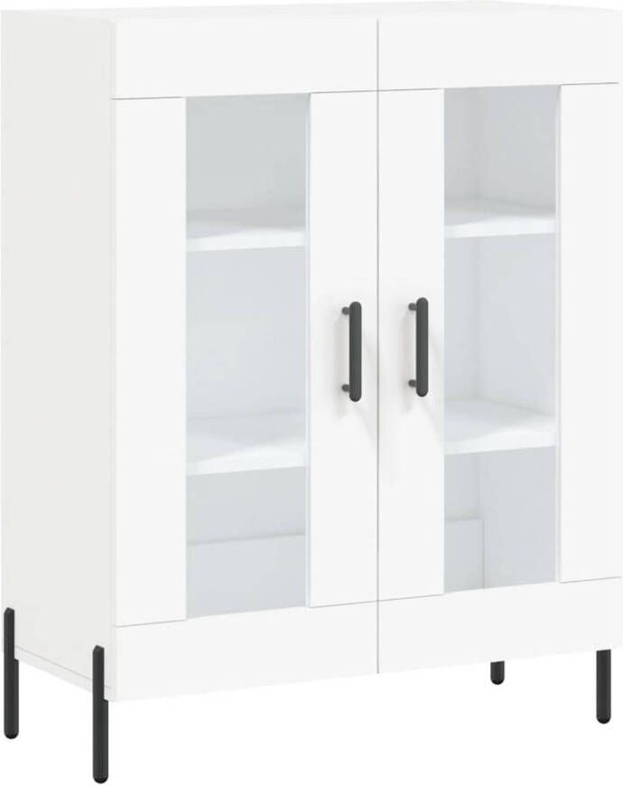 The Living Store Dressoir Classic s Wit 69.5 x 34 x 90 cm (B x D x H) Duurzaam bewerkt hout en ijzer