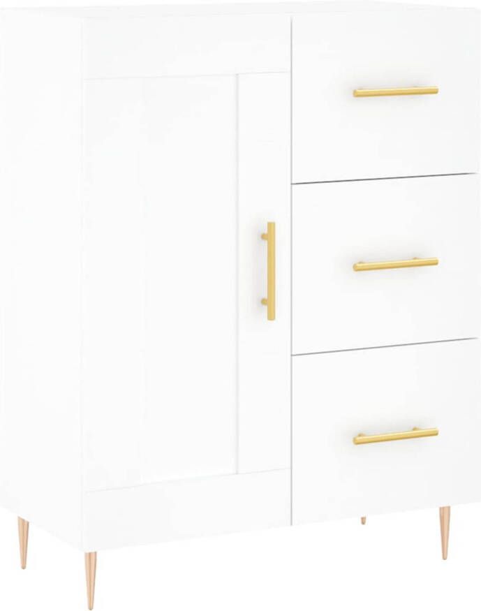 The Living Store Dressoir Classic White 69.5 x 34 x 90 cm Durable Wood Metal