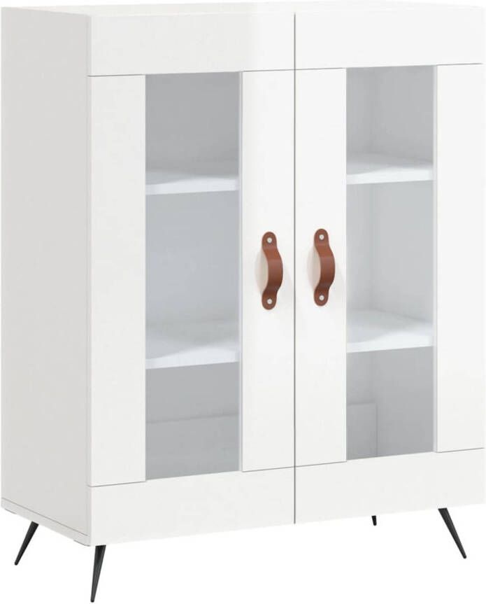 The Living Store Dressoir Classic Wit 69.5 x 34 x 90 cm Glas Ontwerp