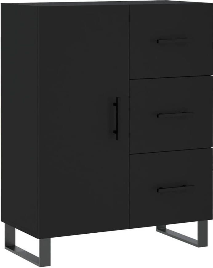 The Living Store Dressoir Classic Zwart 69.5 x 34 x 90 cm Hout metaal