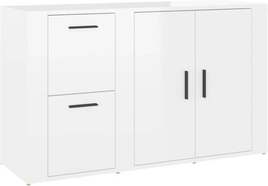 The Living Store Dressoir Classico Bijzetkast 100x33x59.5 cm Hoogglans wit