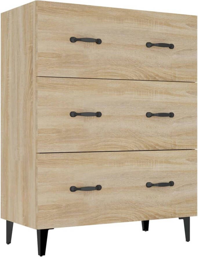 The Living Store Dressoir Classico Bijzetkast 69.5 x 34 x 90 cm Sonoma eiken