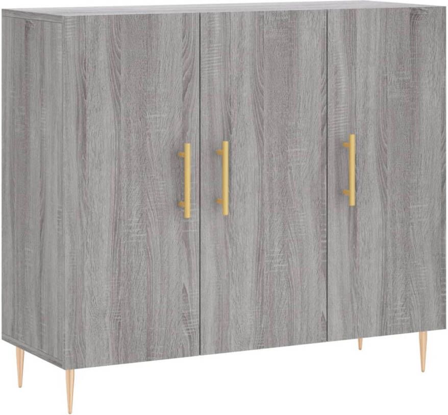 The Living Store Dressoir Dressoir 90 x 34 x 80 cm Grijs Sonoma Eiken