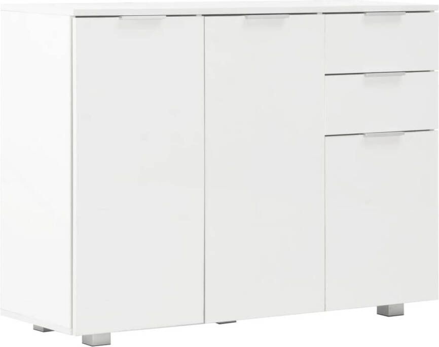 The Living Store Dressoir Elegant Ladekast en opbergkast 107 x 35 x 80.5 cm Hoogglans wit