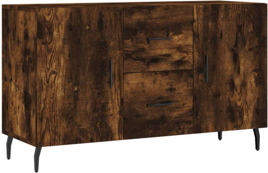 The Living Store Dressoir Gerookt Eiken 100 x 36 x 60 cm Duurzaam hout en metaal