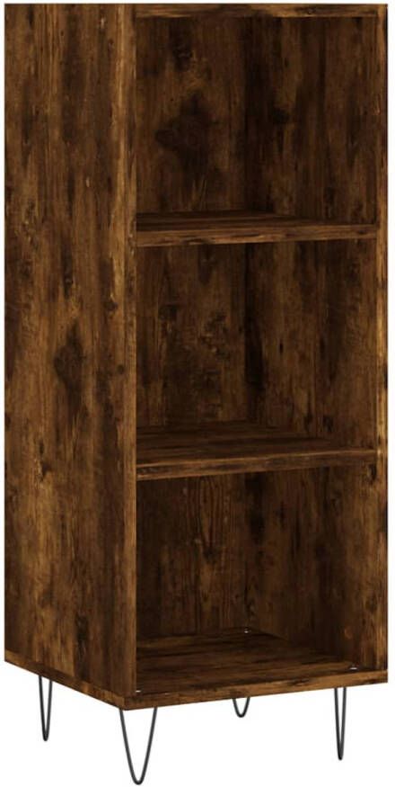 The Living Store Dressoir Gerookt eiken 34.5 x 32.5 x 90 cm Duurzaam hout en metaal