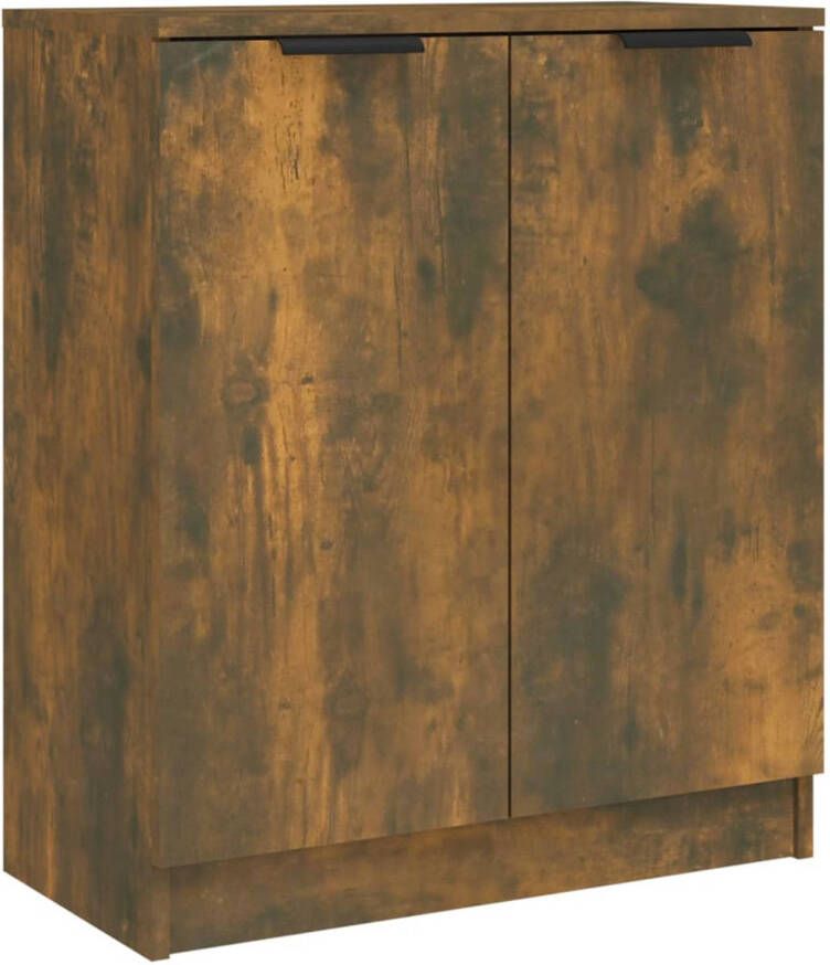 The Living Store Dressoir Gerookt Eiken 60 x 30 x 70 cm Bewerkt Hout