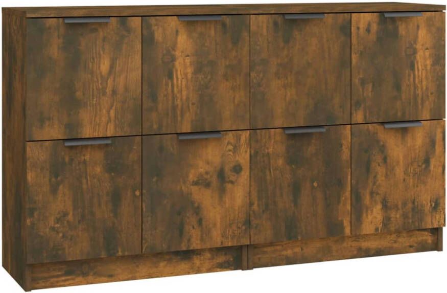 The Living Store Dressoir Gerookt eiken 60 x 30 x 70 cm Bewerkt hout