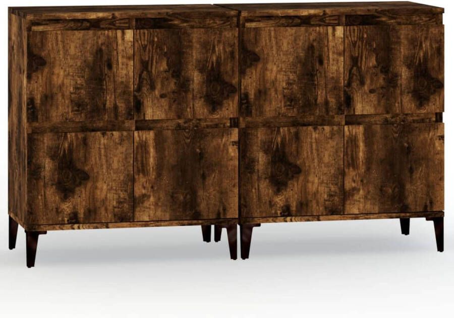 The Living Store Dressoir Gerookt Eiken 60 x 35 x 70 cm