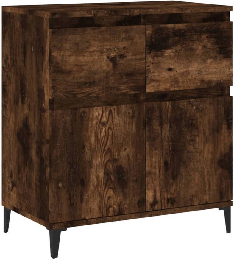 The Living Store Dressoir Gerookt eiken 60 x 35 x 70 cm Duurzaam hout metaal