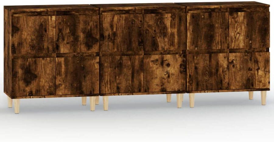 The Living Store Dressoir Gerookt Eiken 60 x 35 x 70 cm Veel opbergruimte