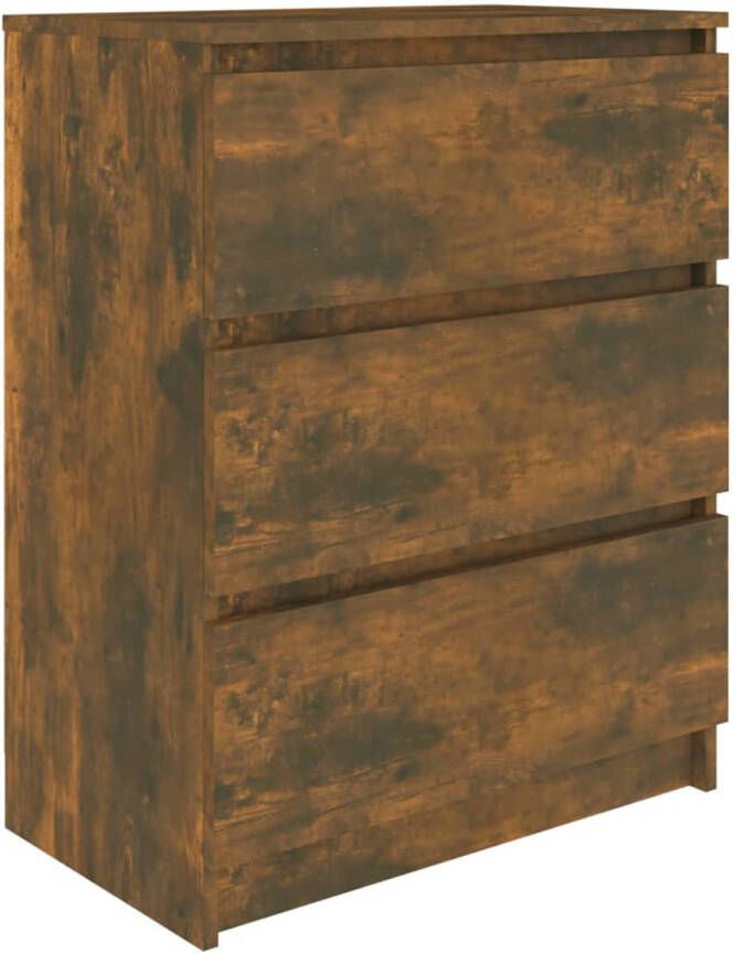 The Living Store Dressoir Gerookt Eiken 60 x 35 x 76 cm Met 3 lades