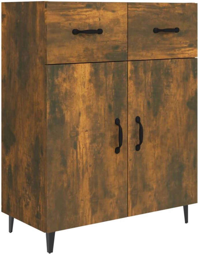 The Living Store Dressoir Gerookt eiken 69.5 x 34 x 90 cm Opbergruimte en trendy design