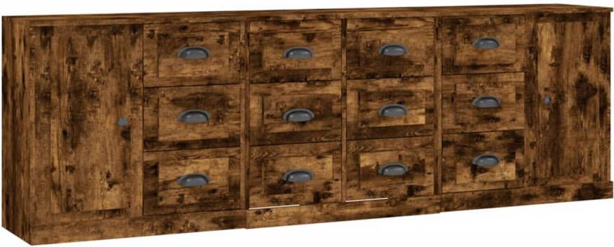 The Living Store Dressoir Gerookt Eiken 70 x 35.5 x 67.5 cm